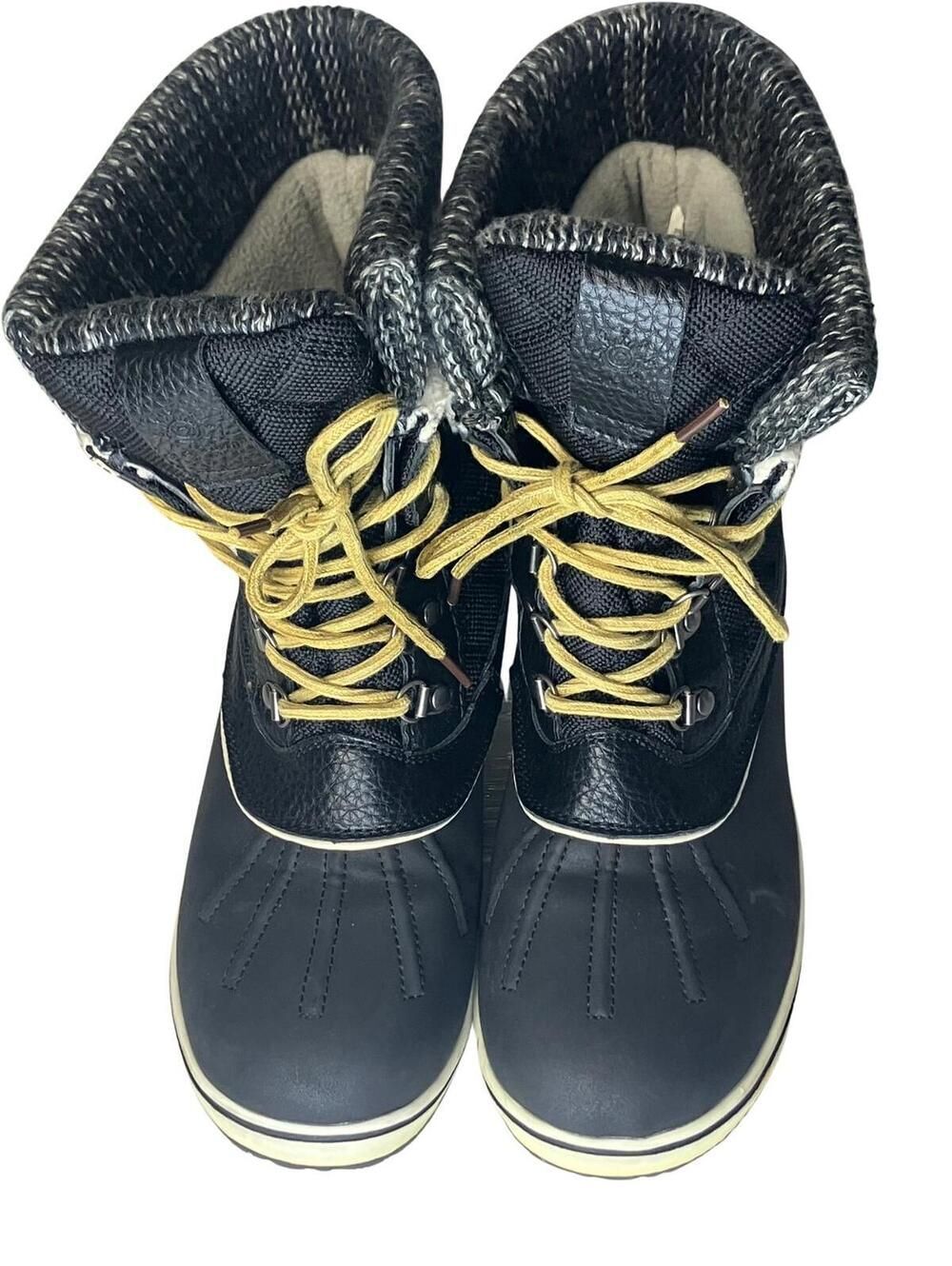 Cozy Winter Boots Faux Fur Lined Black 8.5 Women - Picture 6 of 8